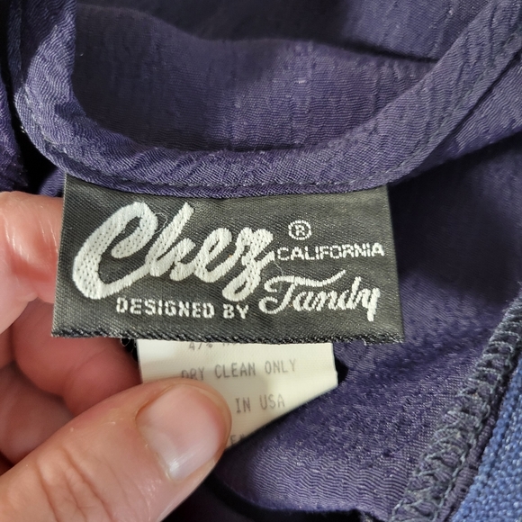 Vintage Chez California By Tandy Navy 2 Piece Made In the USA Size 16W - Picture 10 of 12